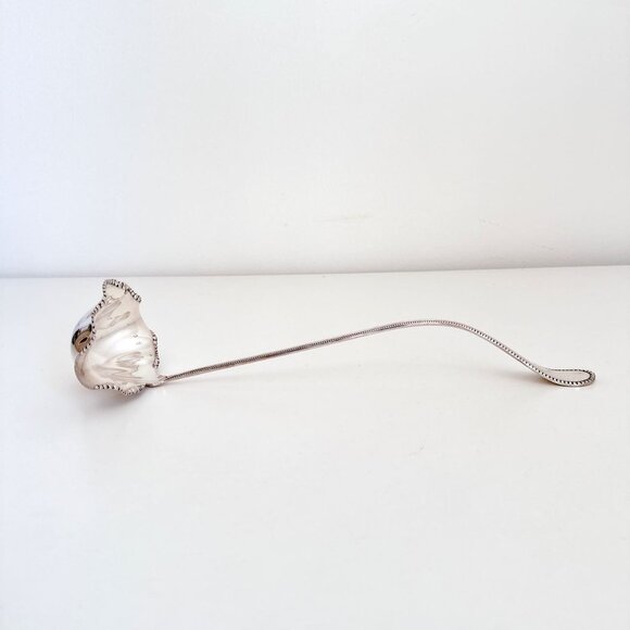 WM A ROGERS BEADED DOUBLE SIDED PUNCH SOUP LADLE 15" LONG - Picture 7 of 10